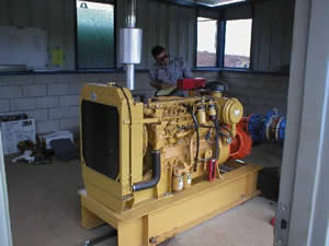 Diesel-powered pump installation